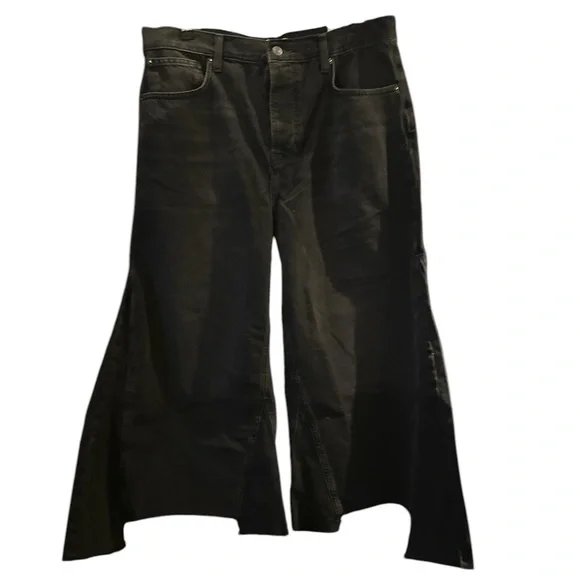 FREE PEOPLE WE THE FREE WOMENS RIPPLE WIDE LEG CROP DENIM 30 - Picture 11 of 16